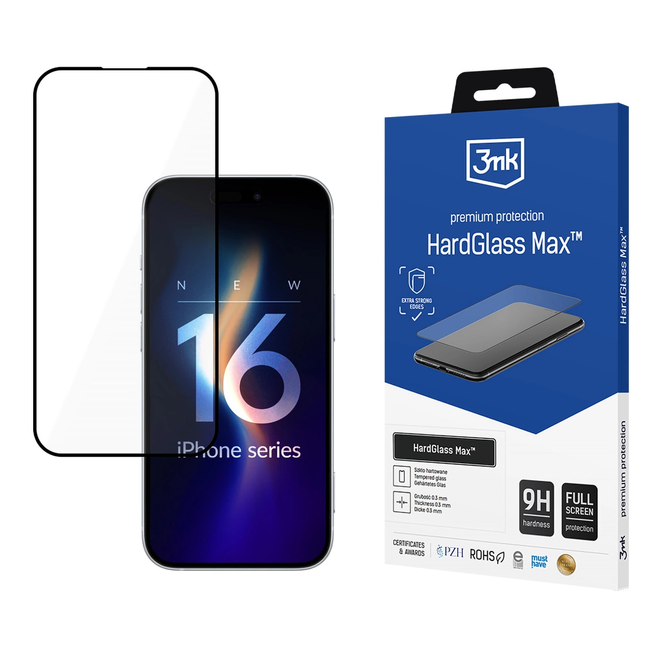 Apple iPhone 16 Pro - 3mk HardGlass Max melns | Black