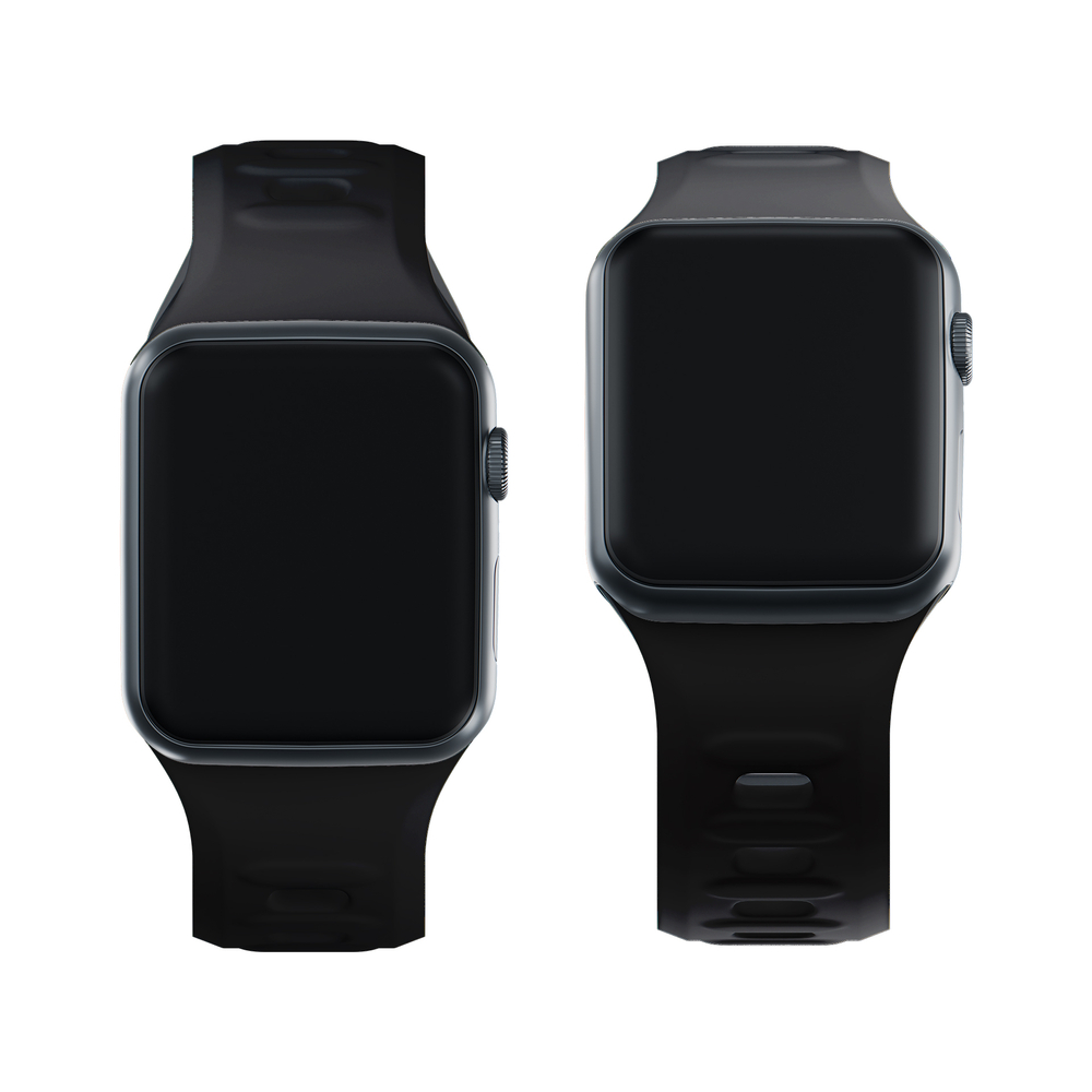 Силиконовый ремешок 3mk для Apple Watch 42 / 44 / 45 / 49 мм, черный