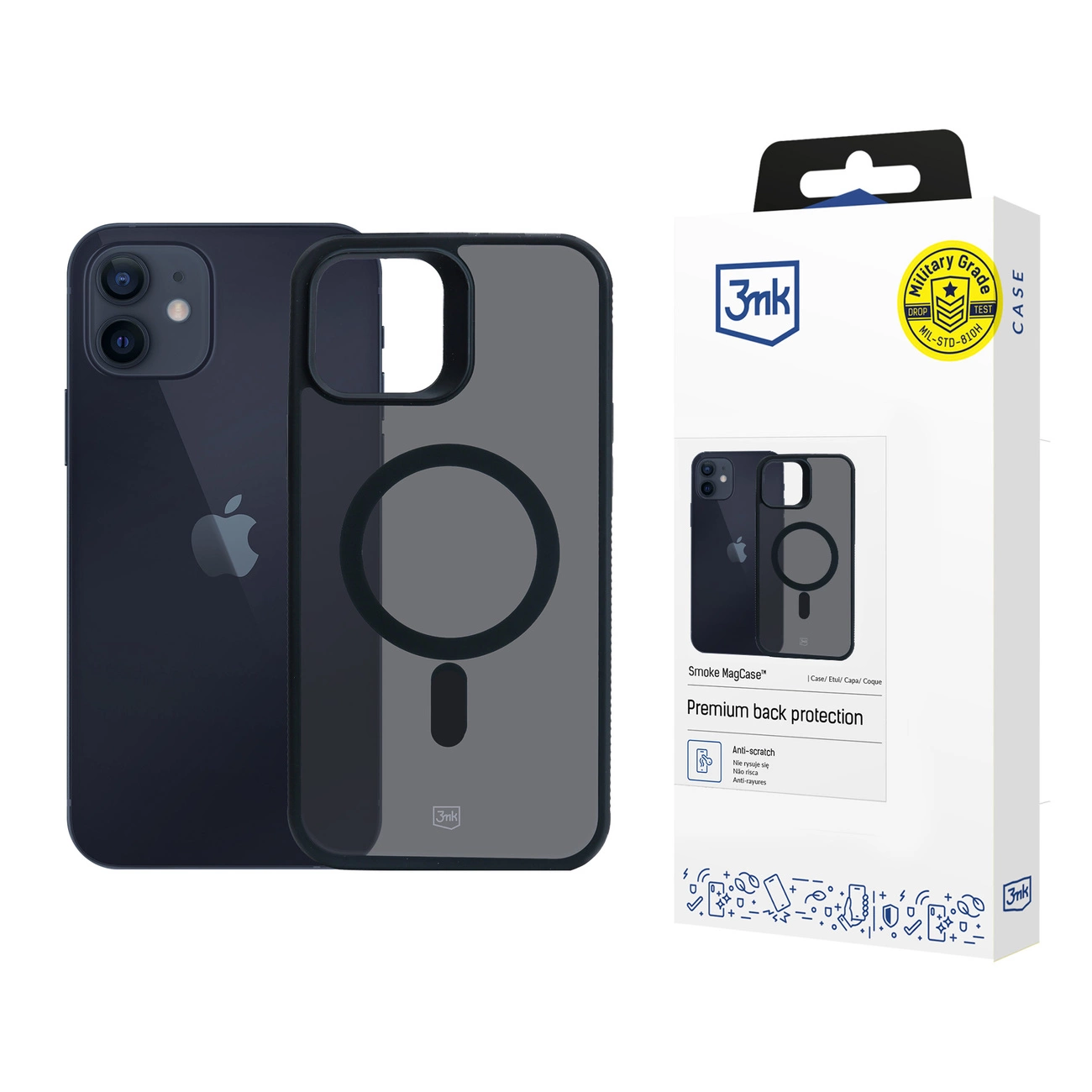 Apple iPhone 12 / 12 Pro 6.1'' 3MK Smoke MagCase Clear Case Cover