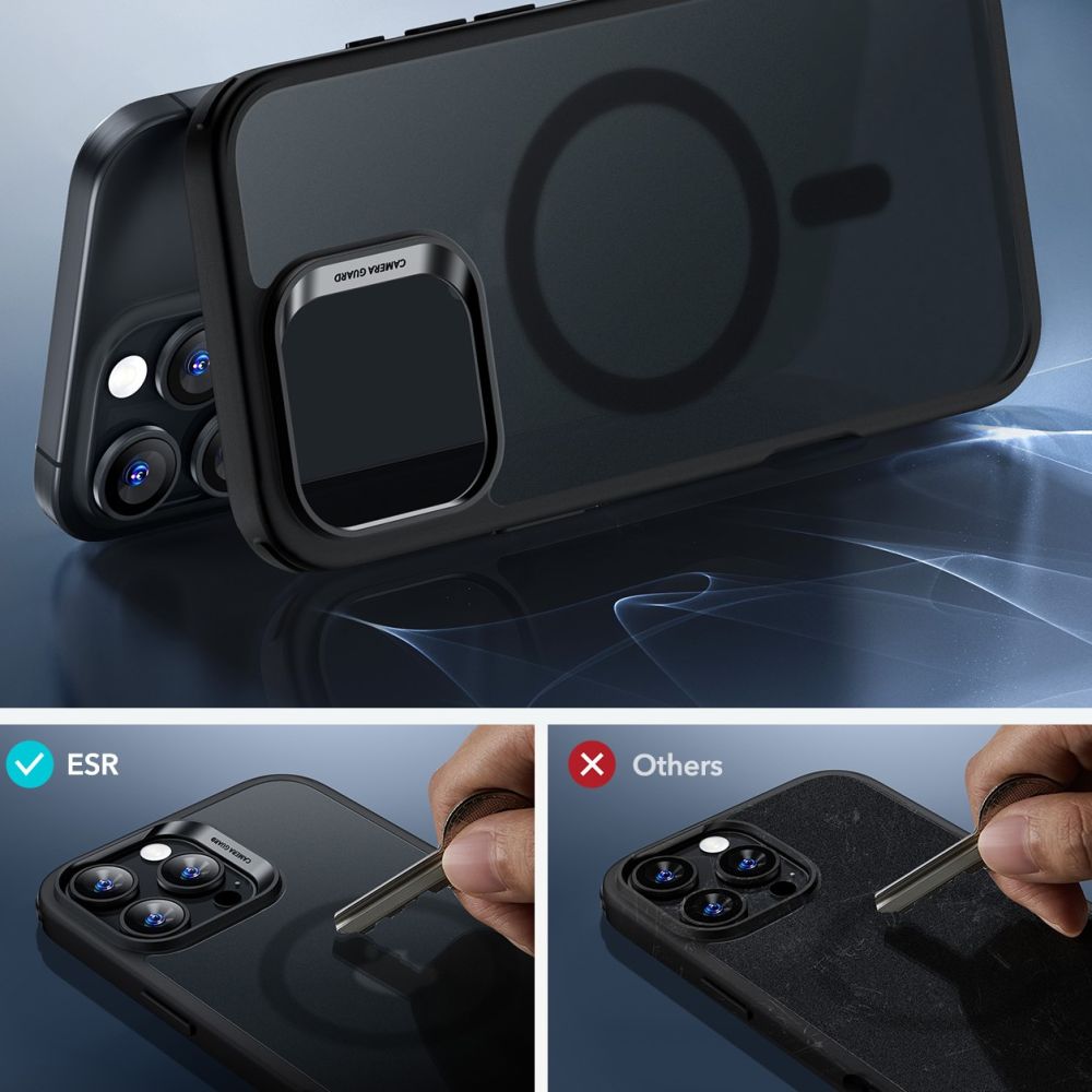 ESR iPhone 16 Pro Max vāciņš Classic Hybrid Halolock un aizsargstikls, melns