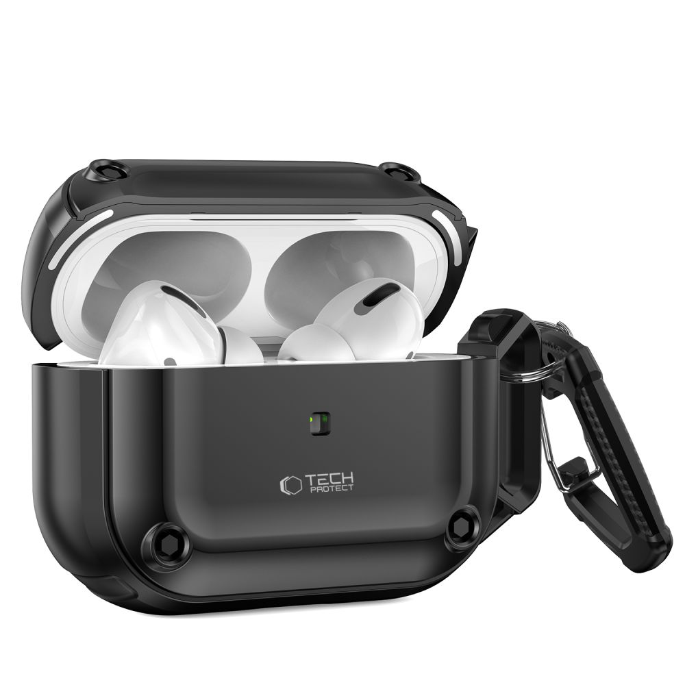 Tech-Protect Apple AirPods Pro 1 / 2 maciņš Rough Hook, melns
