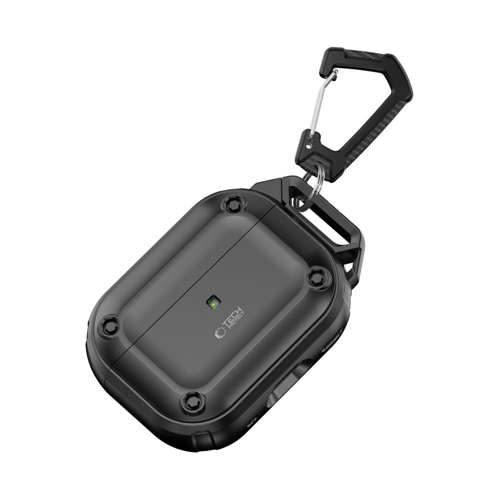Tech-Protect Apple AirPods Pro 1 / 2 maciņš Rough Hook, melns