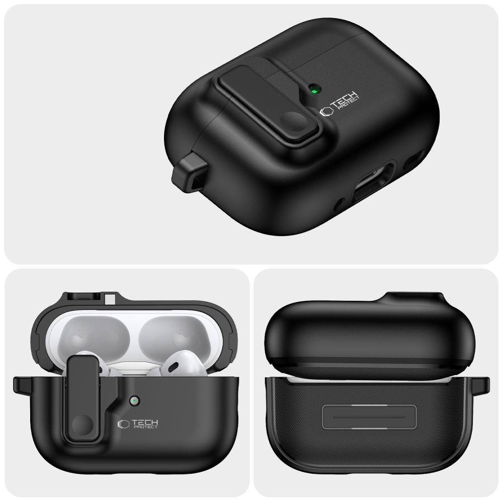 Чехол Tech-Protect Slim Hook для Apple AirPods Pro 1 / 2, черный