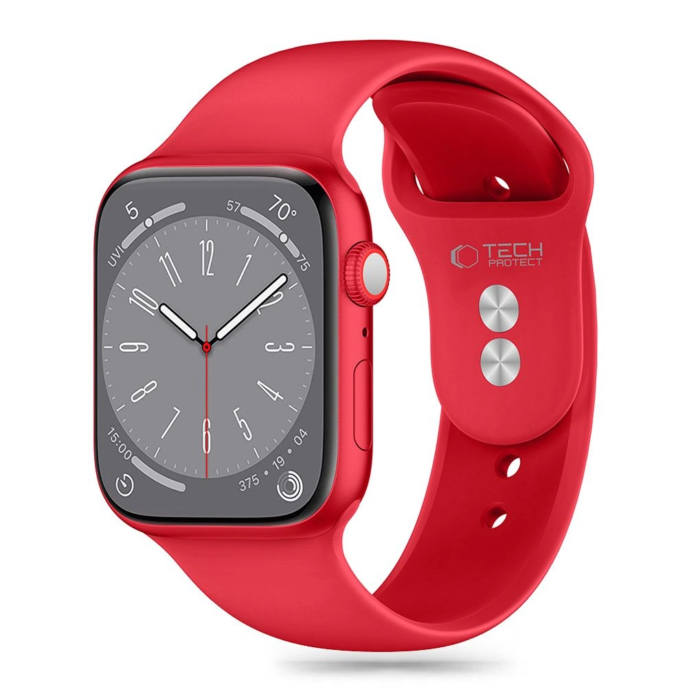 TECH-PROTECT SILICONE Apple Watch 6 / 7 8 9 10 SE ULTRA 1 2 (44 45 46 49 MM) Sarkans | RED