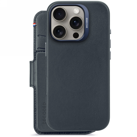 Decoded Leather Detachable Wallet MagSafe Case with Wallet for iPhone 16 Pro - Blue