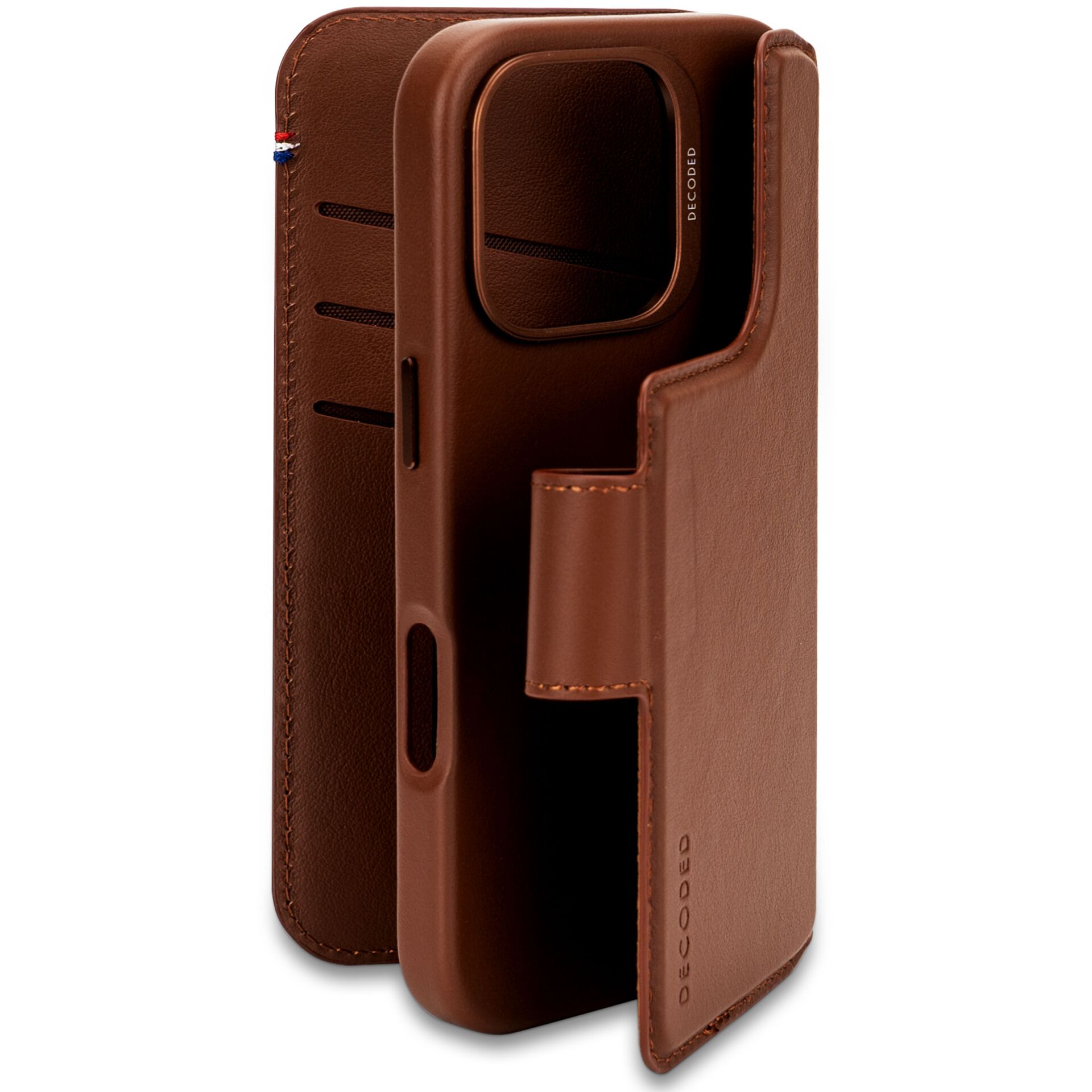 Decoded Leather Detachable Wallet MagSafe maciņš iPhone 16 Pro, brūns