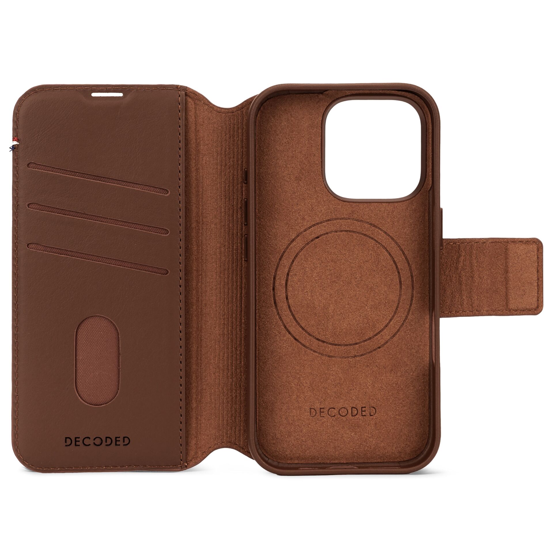 Decoded Leather Detachable Wallet MagSafe maciņš iPhone 16 Pro, brūns