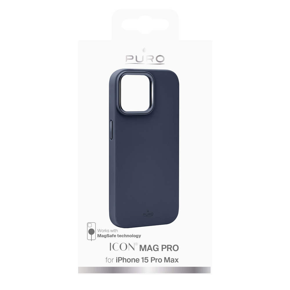Puro iPhone 15 Pro Max vāciņš Icon Mag Pro MagSafe, tumši zils
