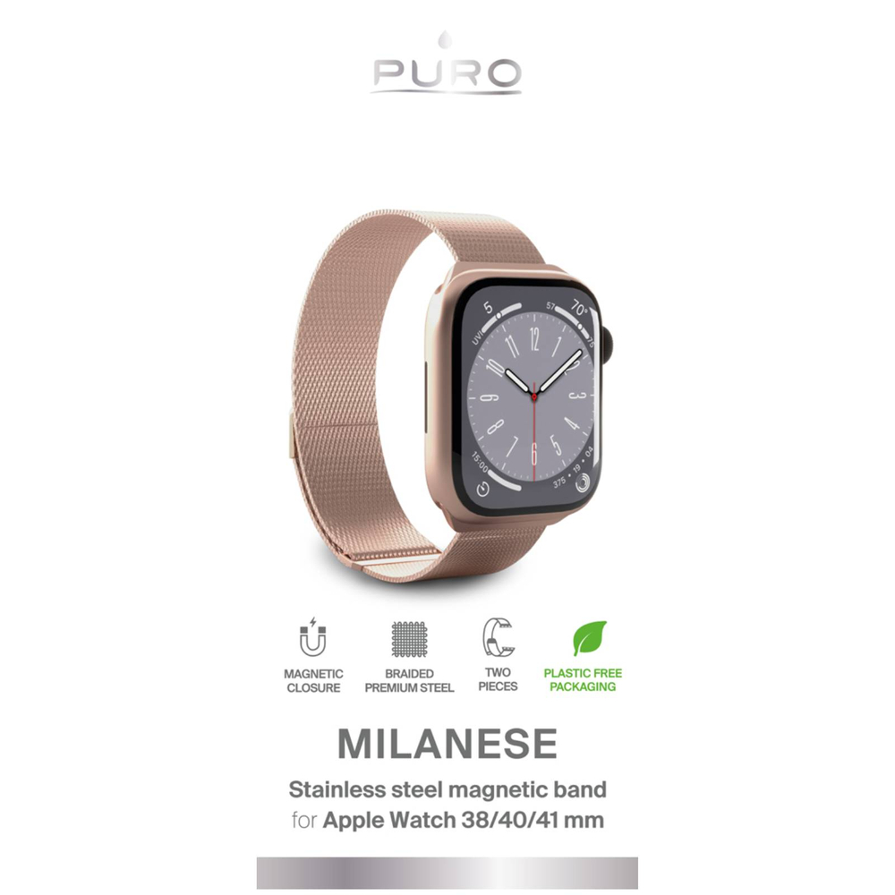 Ремешок Puro Milanese для Apple Watch 38 / 40 / 41 mm, розовый