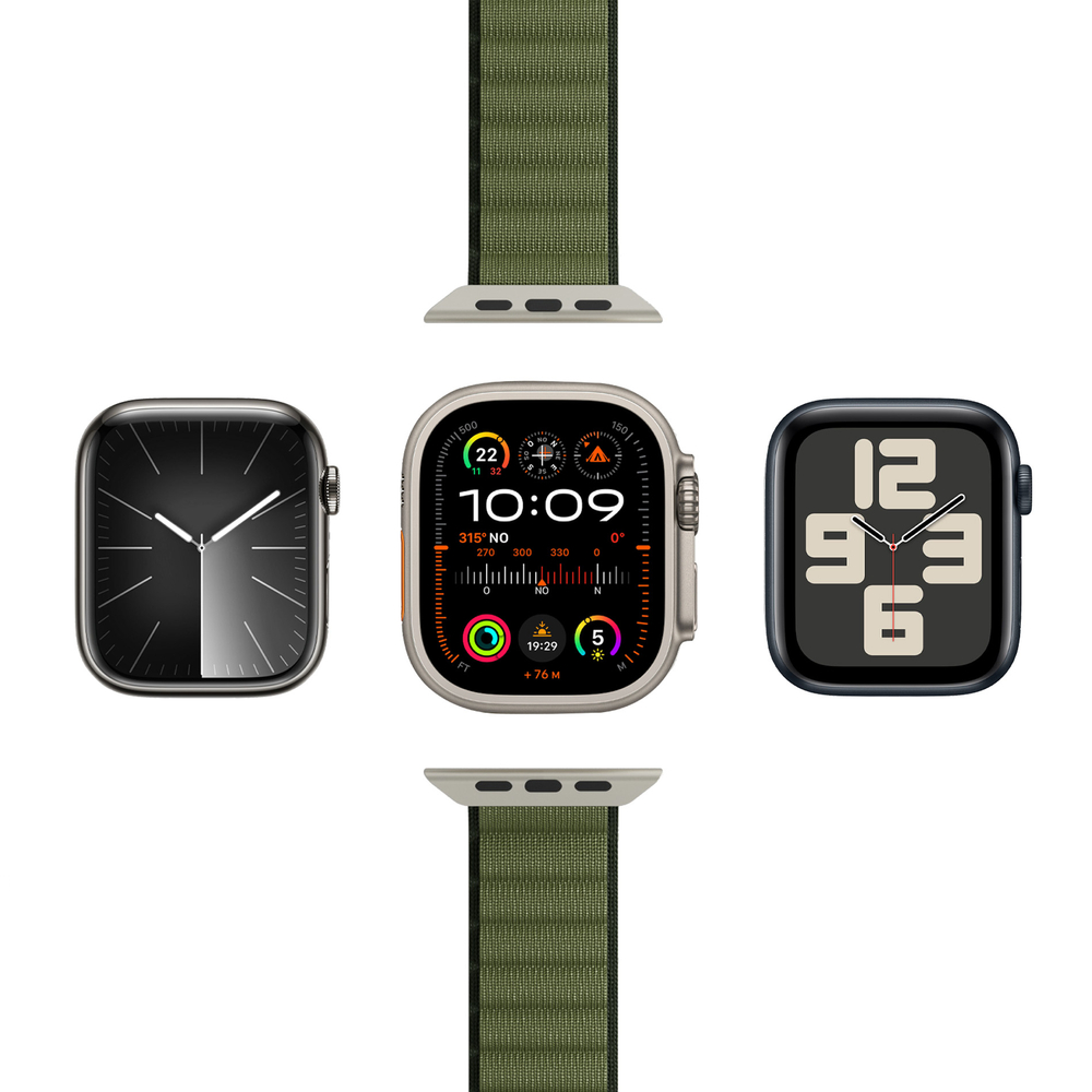 Ремешок Puro Extreme Nylon для Apple Watch 42 / 44 / 45 / 49 mm, темно-зеленый