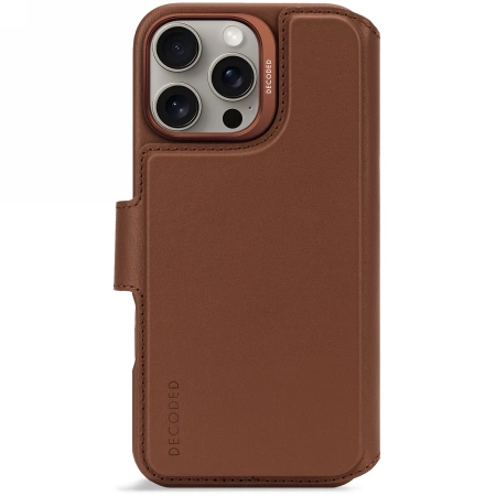 Decoded Leather Detachable MagSafe Wallet Case for iPhone 16 Pro Max, Brown