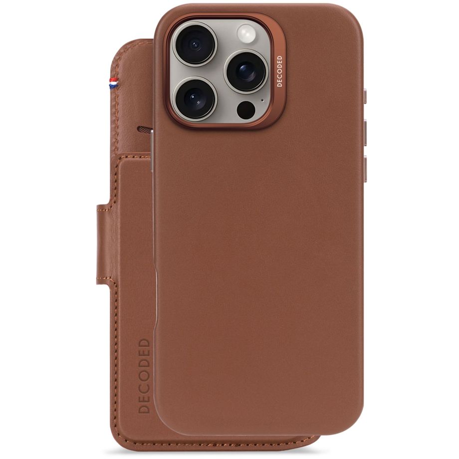 Decoded Leather Detachable MagSafe ādas vāciņš-maciņš iPhone 16 Pro Max, brūns