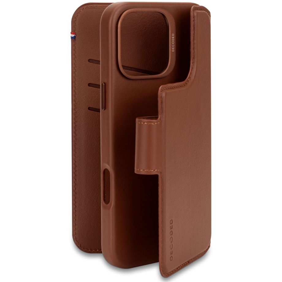 Decoded Leather Detachable MagSafe ādas vāciņš-maciņš iPhone 16 Pro Max, brūns