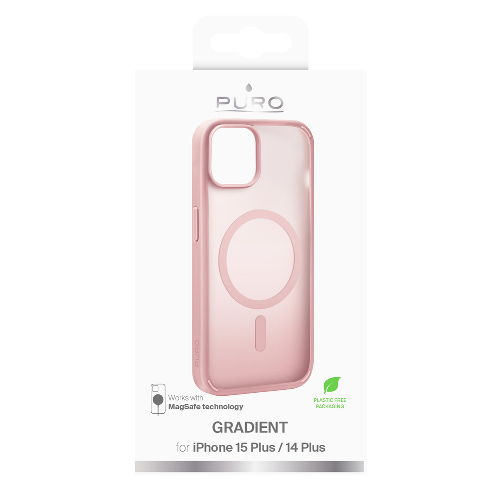 Puro iPhone 15 Plus Case Gradient MagSafe, Pink