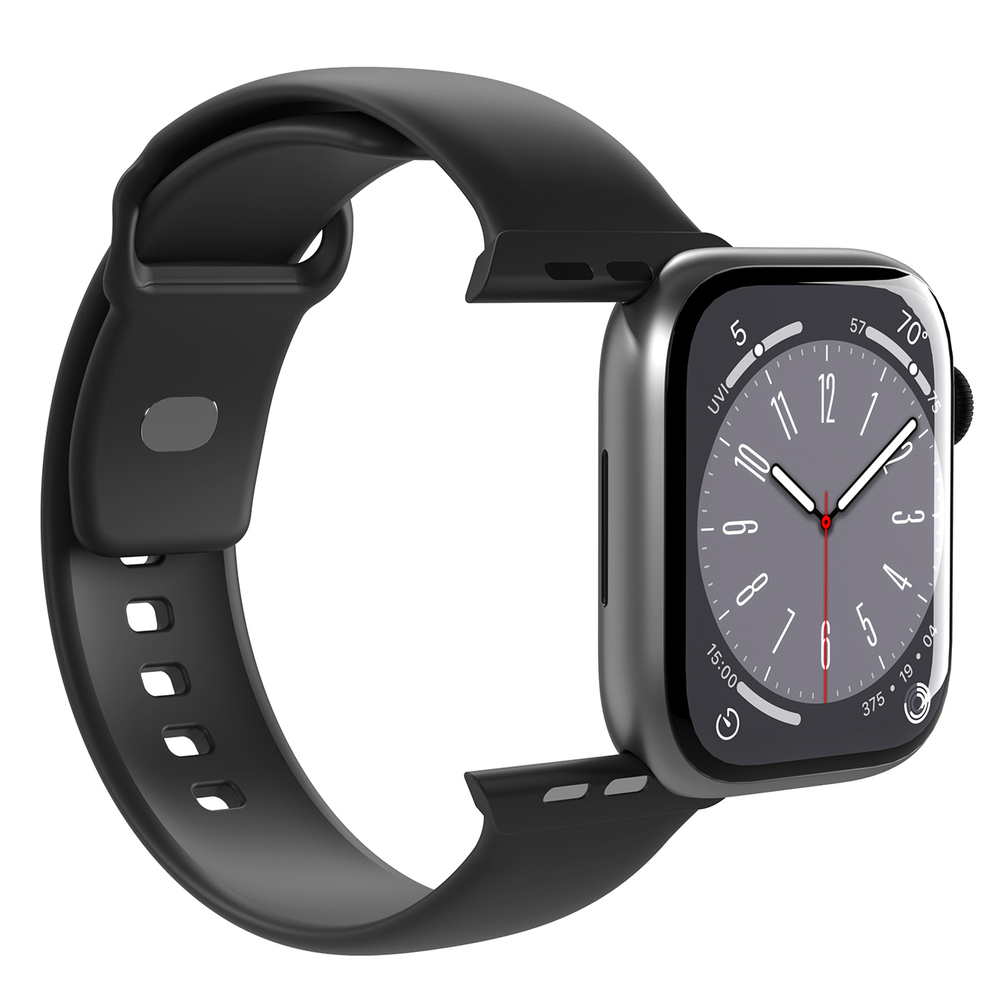 Puro Icon Silicone Strap for Apple Watch 42 / 44 / 45 / 49 mm, Black
