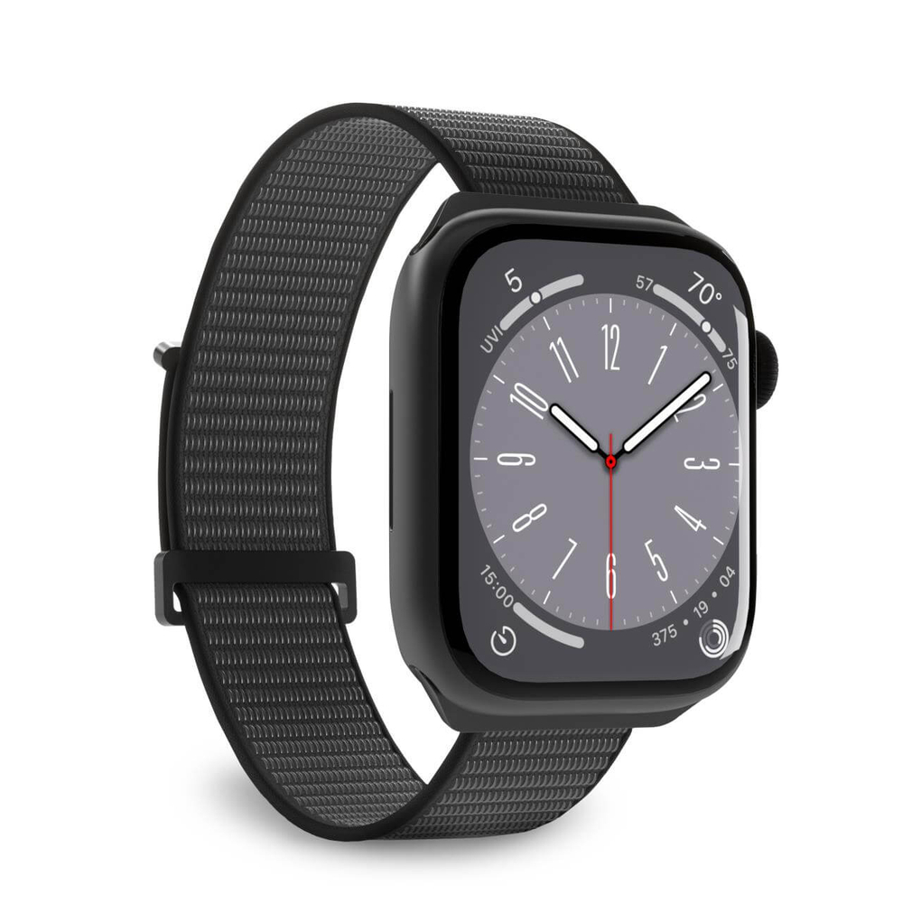 Puro ƒƒ SPORTƒ neilona rokassprādžu lenta Apple Watch 42-44-45-49mm. melna | nylon band for black