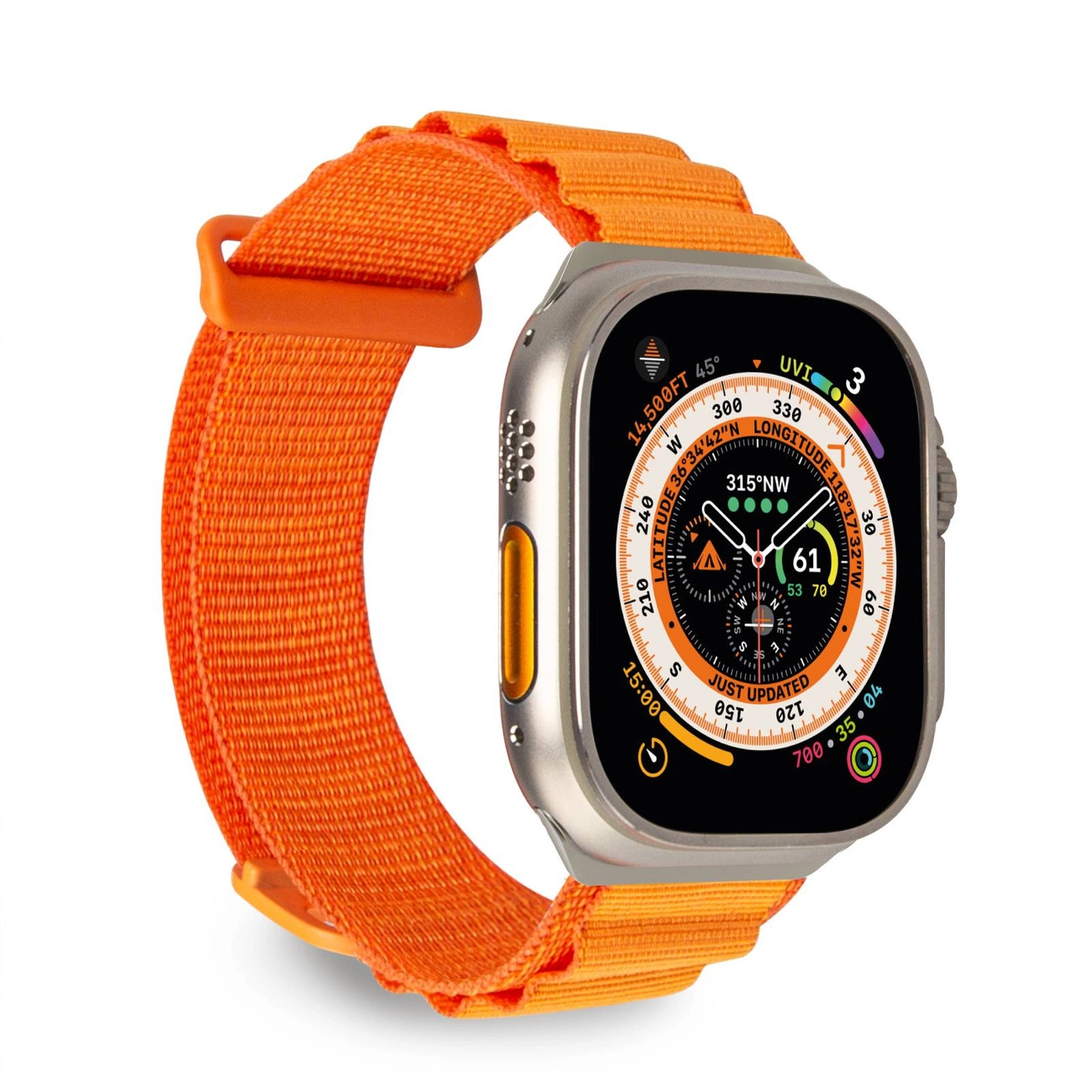Puro EXTREMEº poliestera pulksteņa lenta Apple Watch 42-44-45-49 mm, oranža | ª polyester band for 42-44-45-49mm,...