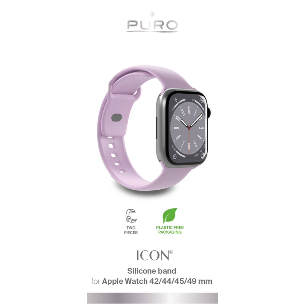 Puro Icon Silicone Strap for Apple Watch 42 / 44 / 45 / 49 mm, Lavender