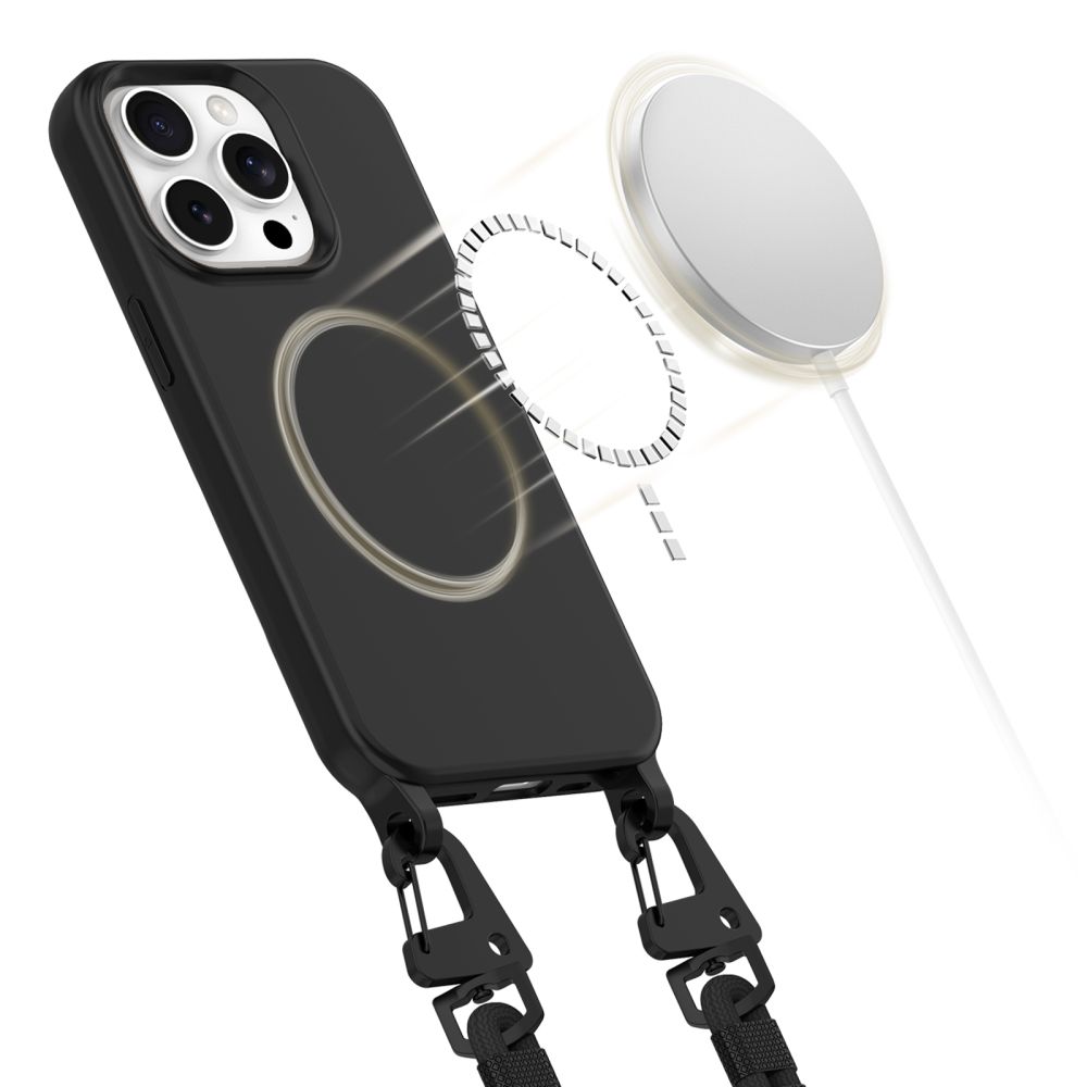 Tech-Protect iPhone 15 Pro Case MagNecklace MagSafe, Black