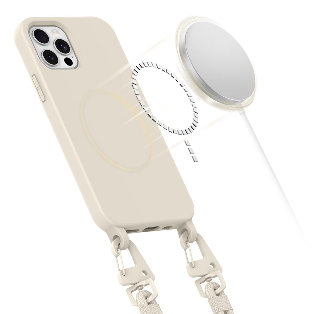 Tech-Protect iPhone 12 / 12 Pro vāciņš MagNecklace MagSafe, bēšs