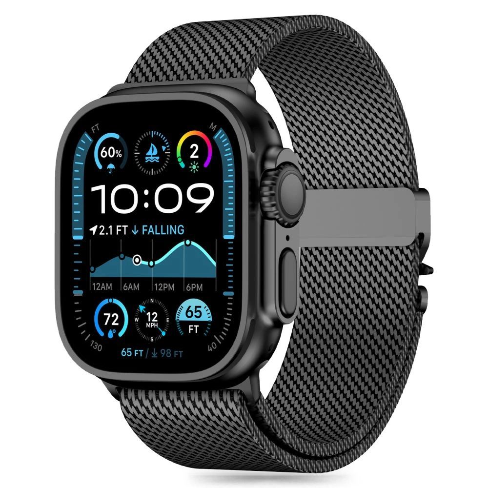 Tech-Protect Apple Watch 6 / 7 / 8 / 9 / 10 / SE / Ultra 1 / 2 siksniņa Milano, melna