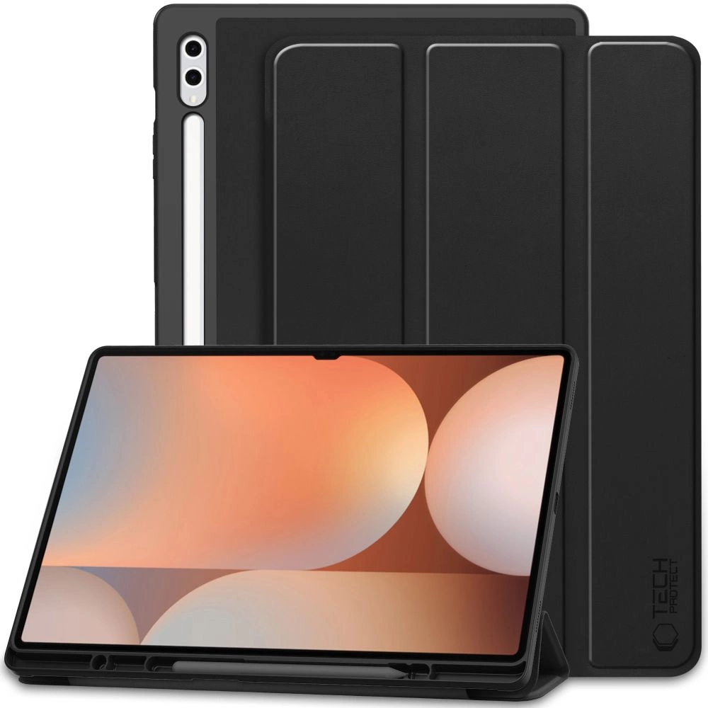 Samsung Galaxy Tab S9 Ultra (SM-X910, SM-X916B) Tech-Protect SC Pen Protective Cover Case, Black | Planšetes Vāciņš...