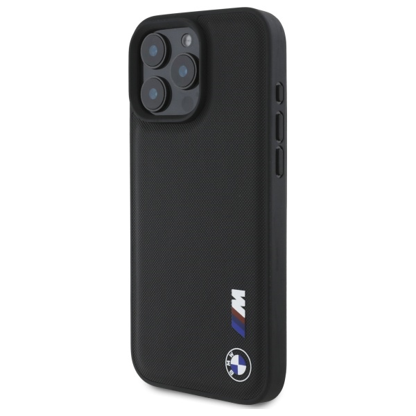 BMW iPhone 16 Pro Max vāciņš Smooth Rubber Logo, melns