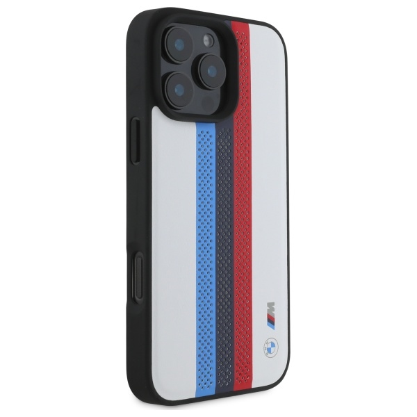 BMW BMHMP16X23PUPTH iPhone 16 Pro Max 6.9" white/white hardcase M Perf. Tricolor Printed Stripes MagSafe