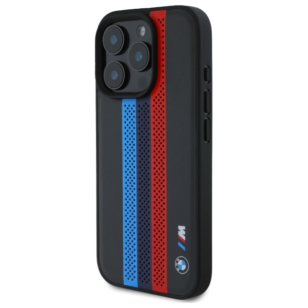 BMW BMHMP16X23PUPTK iPhone 16 Pro Max 6.9" black/black hardcase M Perf. Tricolor Printed Stripes MagSafe