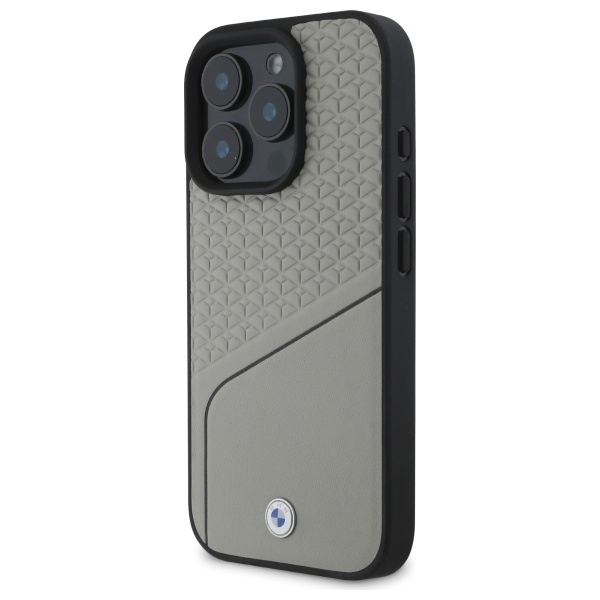 BMW BMHMP16X23RDCLG iPhone 16 Pro Max 6.9" gray/gray hardcase Sign Leather Textured and Line MagSafe