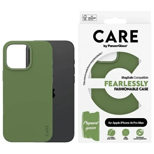 CARE by PanzerGlass Fashion Case iPhone 16 Pro Max 6.9" zaļš/zaļš MagSafe 1388 | green/green