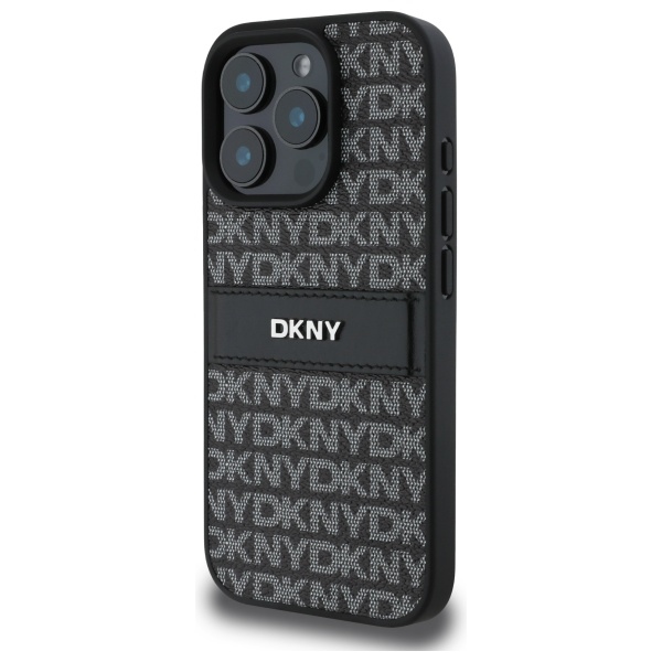 DKNY iPhone 16 Pro vāciņš Texture Pattern Tonal Stripe, melns