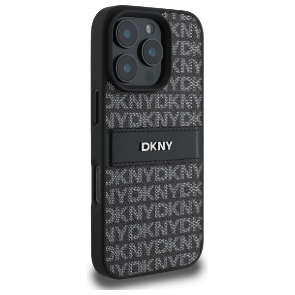 DKNY iPhone 16 Pro vāciņš Texture Pattern Tonal Stripe, melns