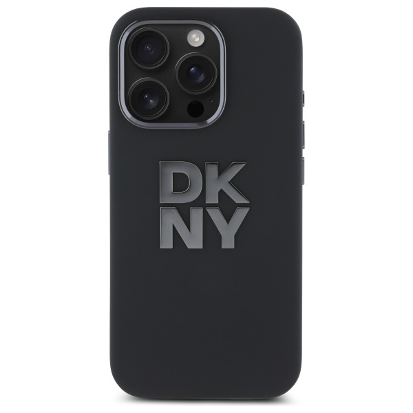 DKNY iPhone 16 Pro Max vāciņš Liquid Silicone Metal Logo, melns