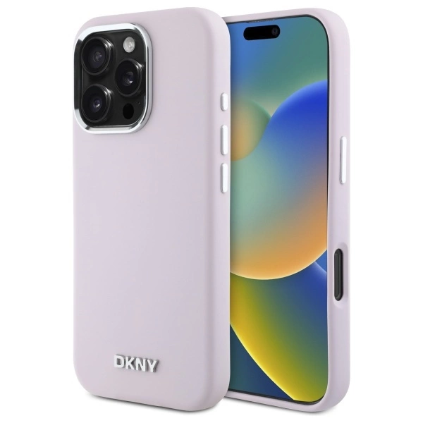 DKNY DKHMP16LSMCHLP iPhone 16 Pro 6.3" rozā/rozā cietais futrālis Liquid Silicone Small Metal Logo MagSafe |...