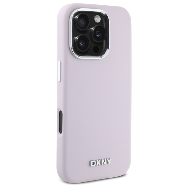Чехол DKNY для iPhone 16 Pro Liquid Silicone Small Metal Logo MagSafe, розовый