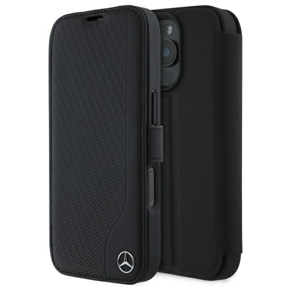Mercedes MEBKP16L23RBGVK iPhone 16 Pro 6.3" black Leather Wood Imitation