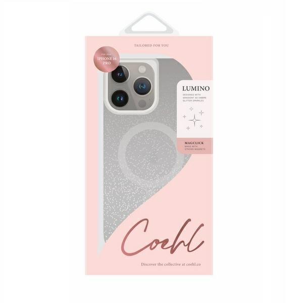 Uniq case Coehl Lumino iPhone 16 Pro 6.3" Magnetic Charging silver/sparkling silver