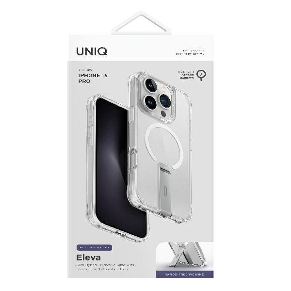 Uniq Eleva Case for iPhone 16 Pro with Vertica Stand, Transparent