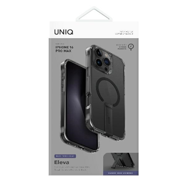 Uniq apvalks Eleva ar Vertica Stand iPhone 16 Pro Max 6,9" melns/oglekļa melns | case with 6.9" black/carbon...
