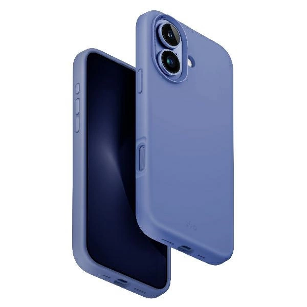 Uniq Lino Hue iPhone 16 6.1" Magclick uzlādes futrālis zils/perlamutrs zils | Charging case blue/pearl blue