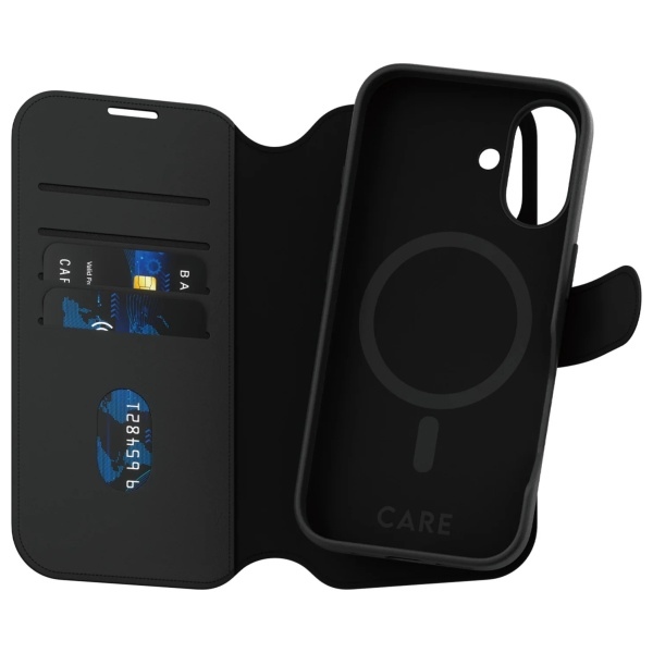 PanzerGlass iPhone 16 Wallet Case CARE Feature Tango 2in1 MagSafe, Black