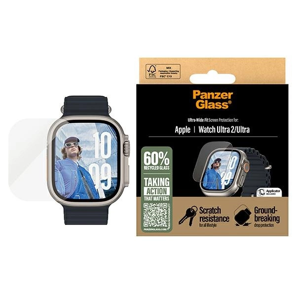 PanzerGlass Ultra-Wide Fit Apple Watch Ultra 2 / ekrāna aizsardzība 3712 | Screen Protection