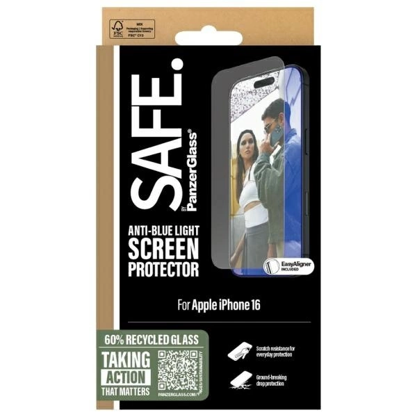 SAFE by PanzerGlass iPhone 16 / 15 6.1" Защита экрана Анти-синий свет SAFE95879