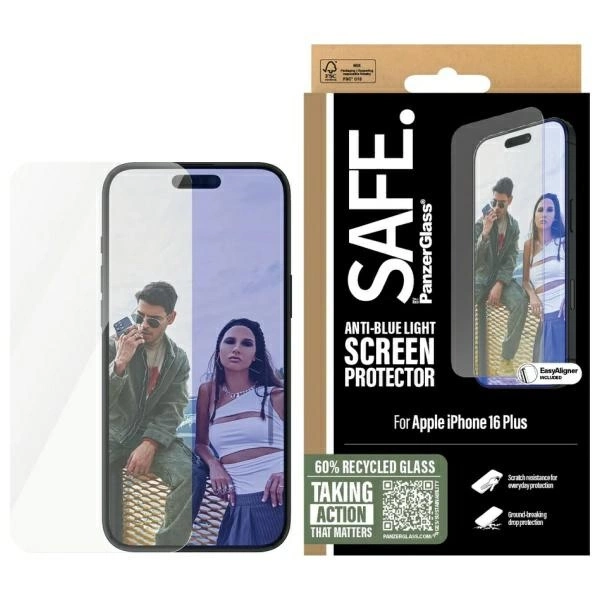 SAFE by PanzerGlass iPhone 16 Plus / 15 6.7" ekrāna aizsardzība pret zilu gaismu SAFE95881 | Screen Protection...