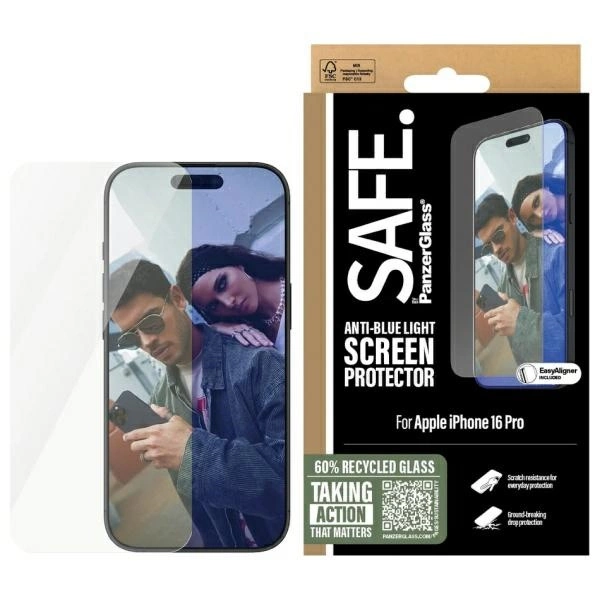 SAFE by PanzerGlass iPhone 16 Pro 6.3" Screen Protection Anti-blue Light SAFE95880