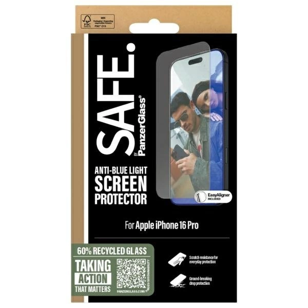 SAFE by PanzerGlass iPhone 16 Pro 6.3" Screen Protection Anti-blue Light SAFE95880