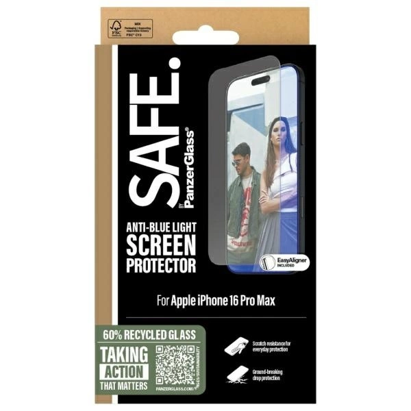 SAFE by PanzerGlass iPhone 16 Pro Max 6.9" Screen Protection Anti-blue Light SAFE95882