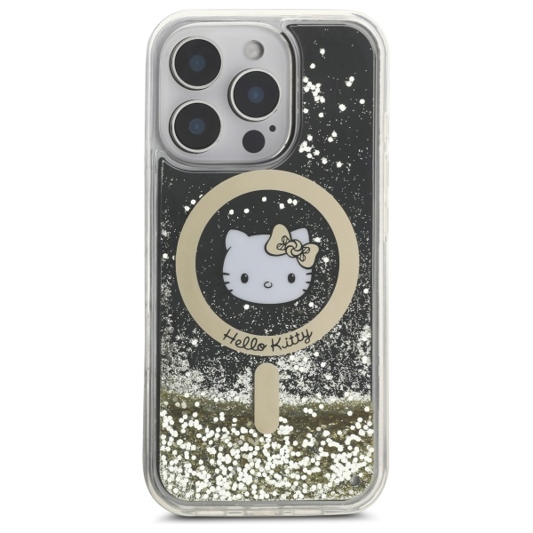 Hello Kitty iPhone 16 Pro Case Liquid Glitter Fever MagSafe, Gold