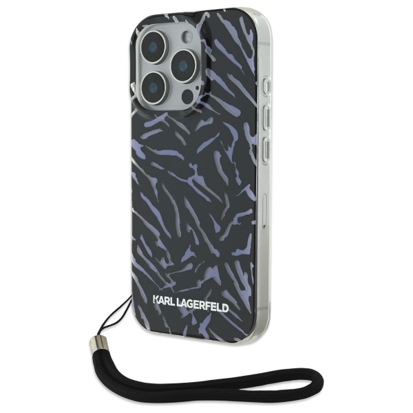Apple iPhone 16 Pro 6.3'' Karl Lagerfeld Zebra With Cord Case Cover, Purple | Telefona Maciņš Vāks Apvalks Bampers